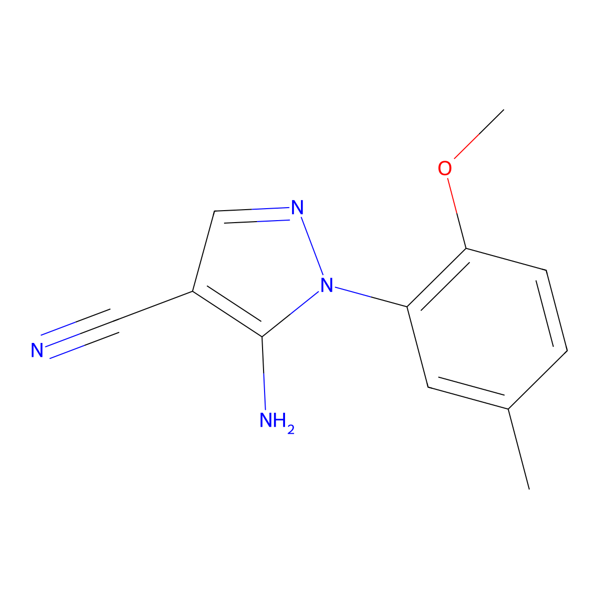 5-Amino-1-(2-methoxy-5-methylphenyl)-1H-pyrazole-4-carbonitrile molecular structure, CAS 1175922-26-5
