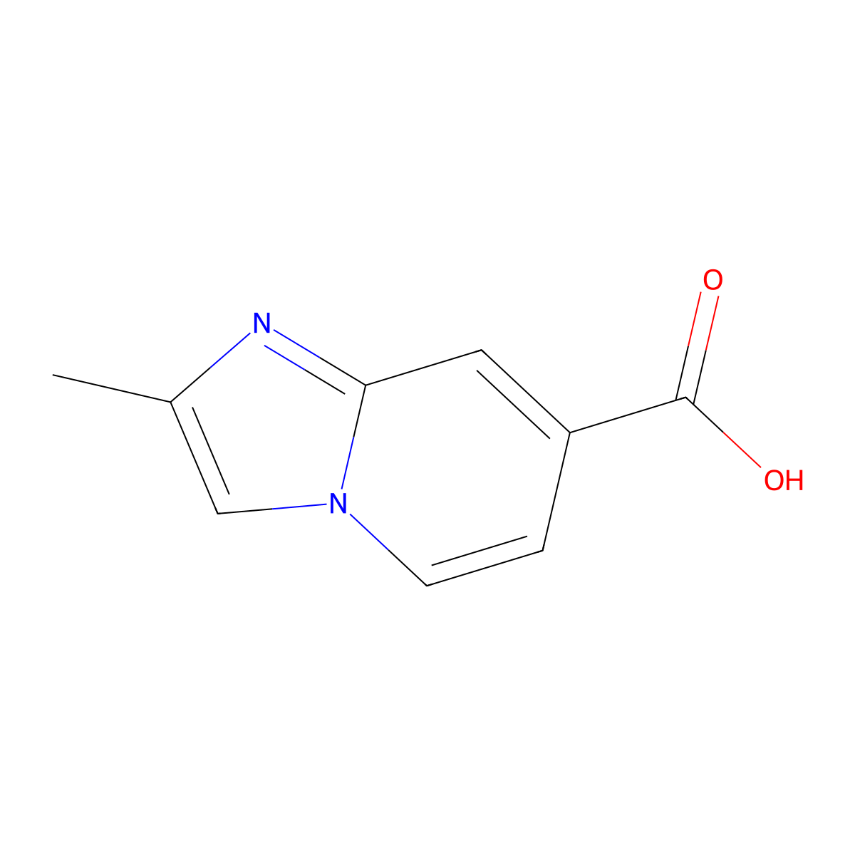 2-Methylimidazo[1,2-a]pyridine-7-carboxylic acid molecular structure, CAS 1175928-10-5