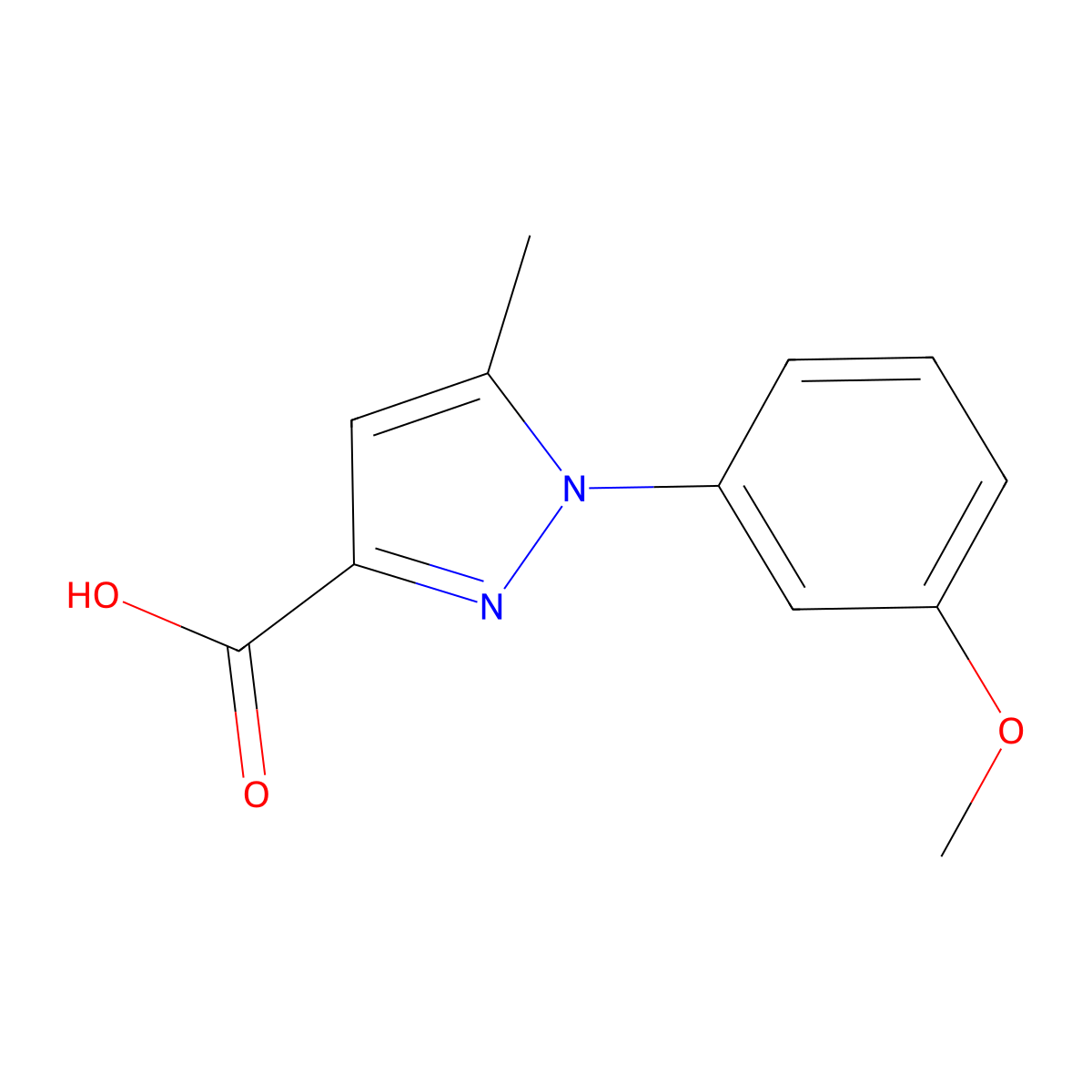 1-(3-Methoxyphenyl)-5-methyl-1H-pyrazole-3-carboxylic acid molecular structure, CAS 1175929-14-2
