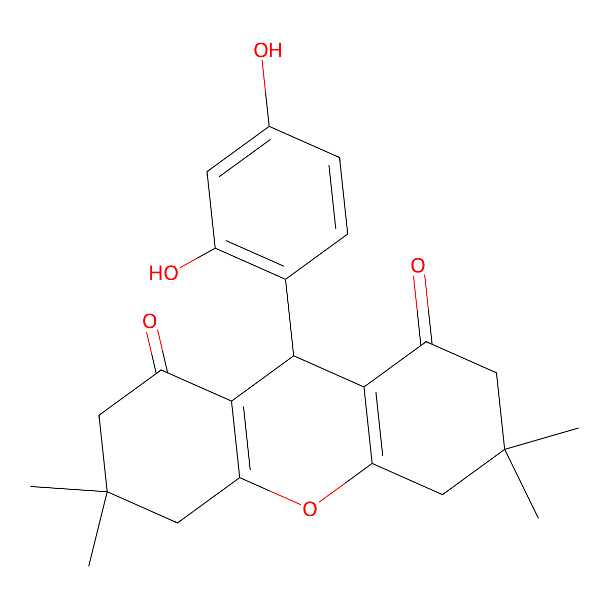 9-(2,4-dihydroxyphenyl)-3,3,6,6-tetramethyl-3,4,5,6,7,9-hexahydro-1H-xanthene-1,8(2H)-dione molecular structure, CAS 117593-36-9