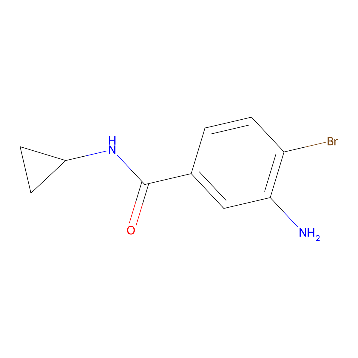 3-amino-4-bromo-N-cyclopropylbenzamide molecular structure, CAS 1175951-94-6