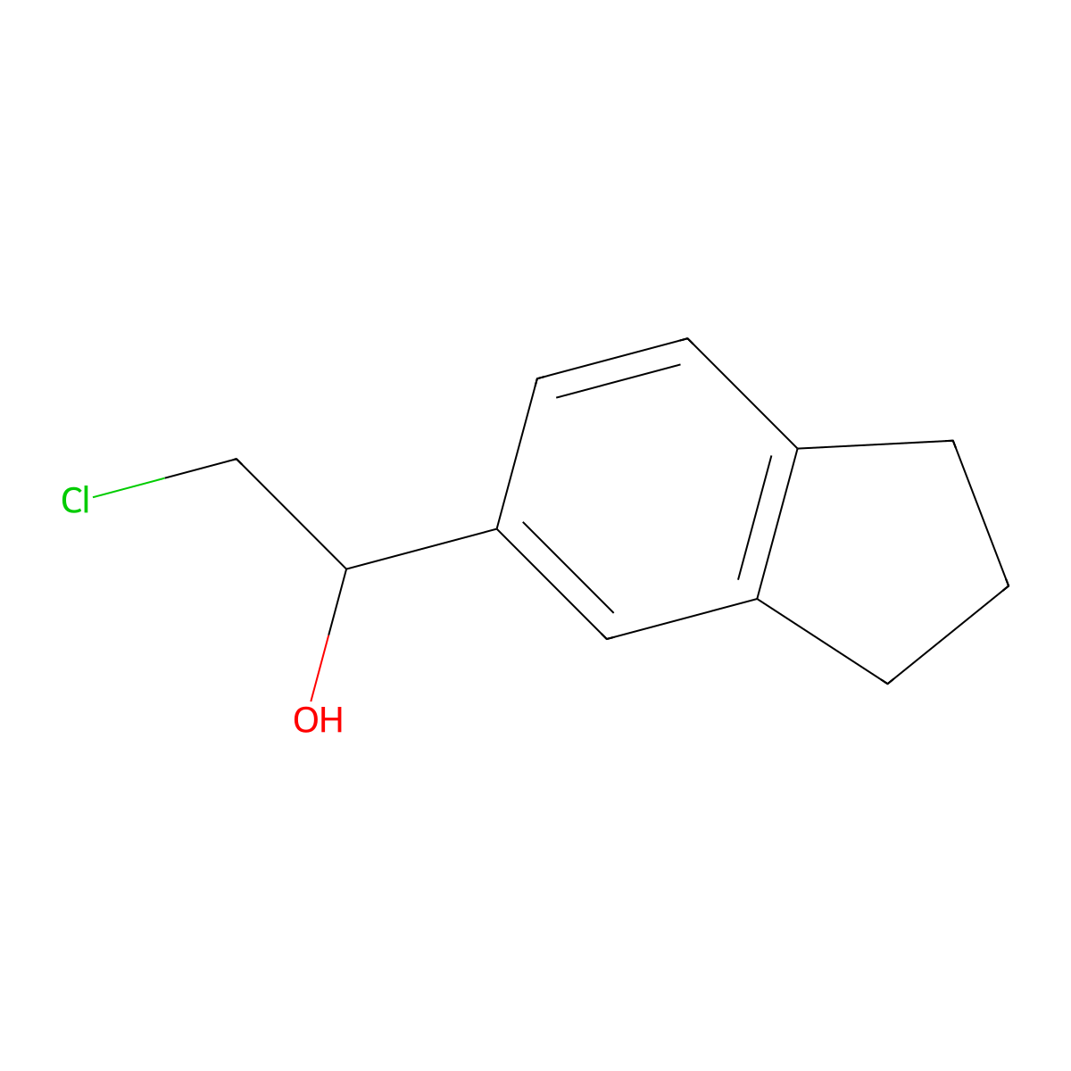 (1R)-2-chloro-1-(2,3-dihydro-1H-inden-5-yl)ethan-1-ol molecular structure, CAS 1175975-55-9