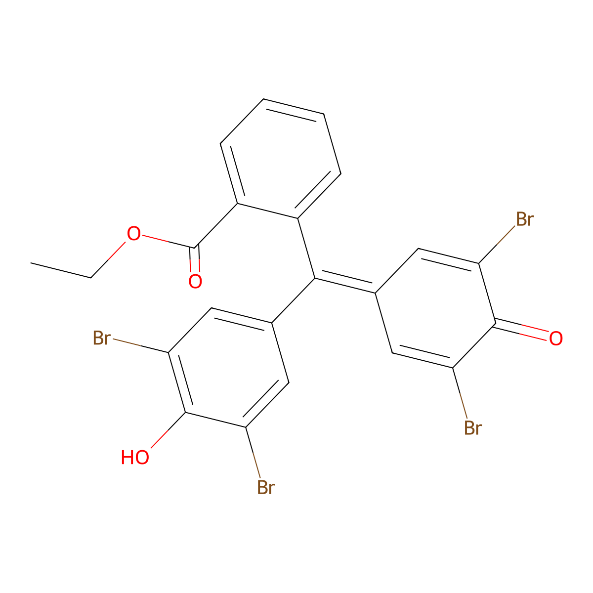 Tetrabromophenolphthalein ethyl ester molecular structure, CAS 1176-74-5