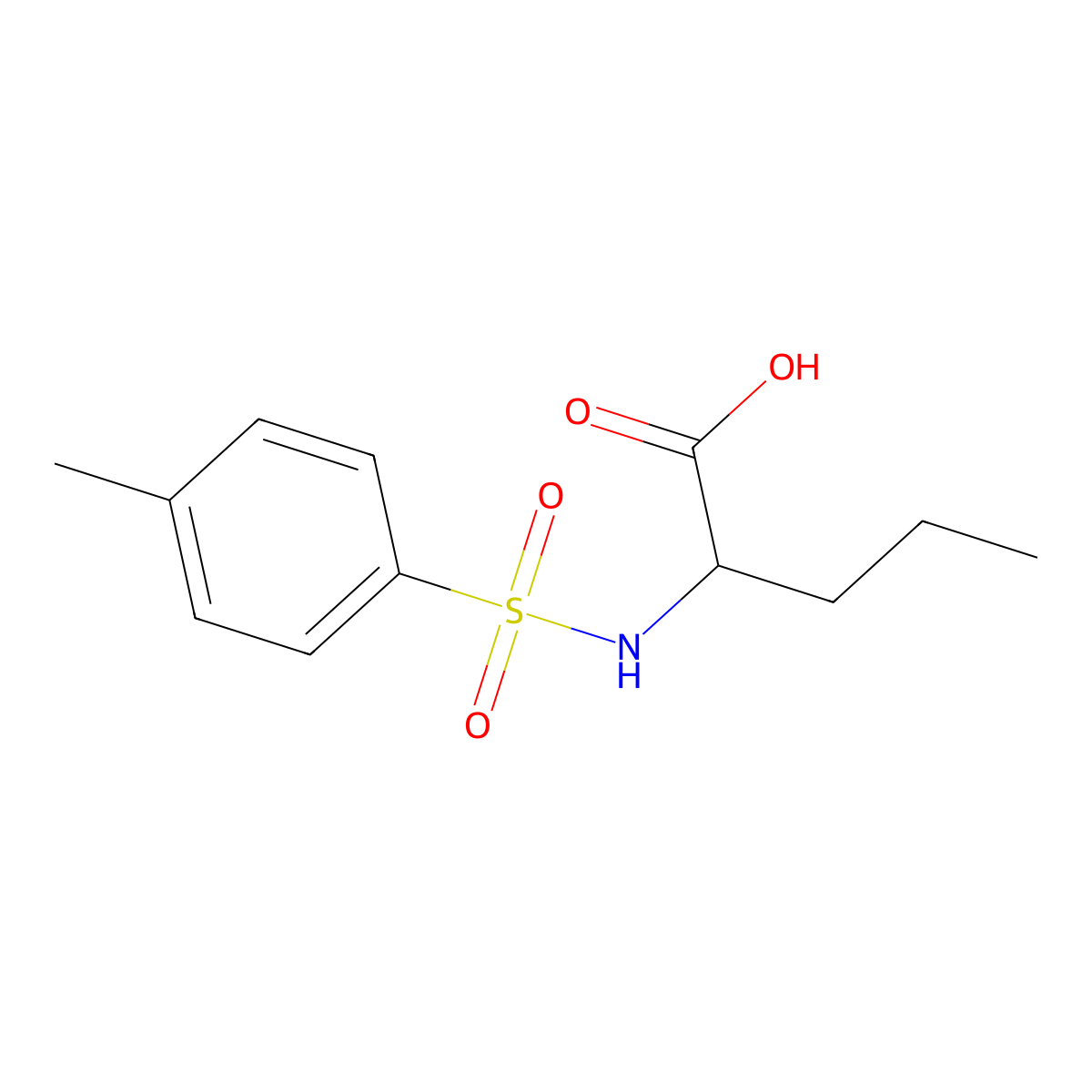 2-[(4-Methylphenyl)sulfonylamino]pentanoic acid molecular structure, CAS 1176003-76-1