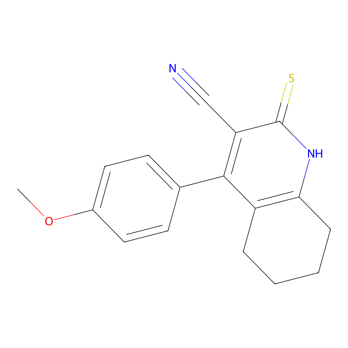 4-(4-Methoxyphenyl)-2-sulfanyl-5,6,7,8-tetrahydroquinoline-3-carbonitrile molecular structure, CAS 117601-23-7