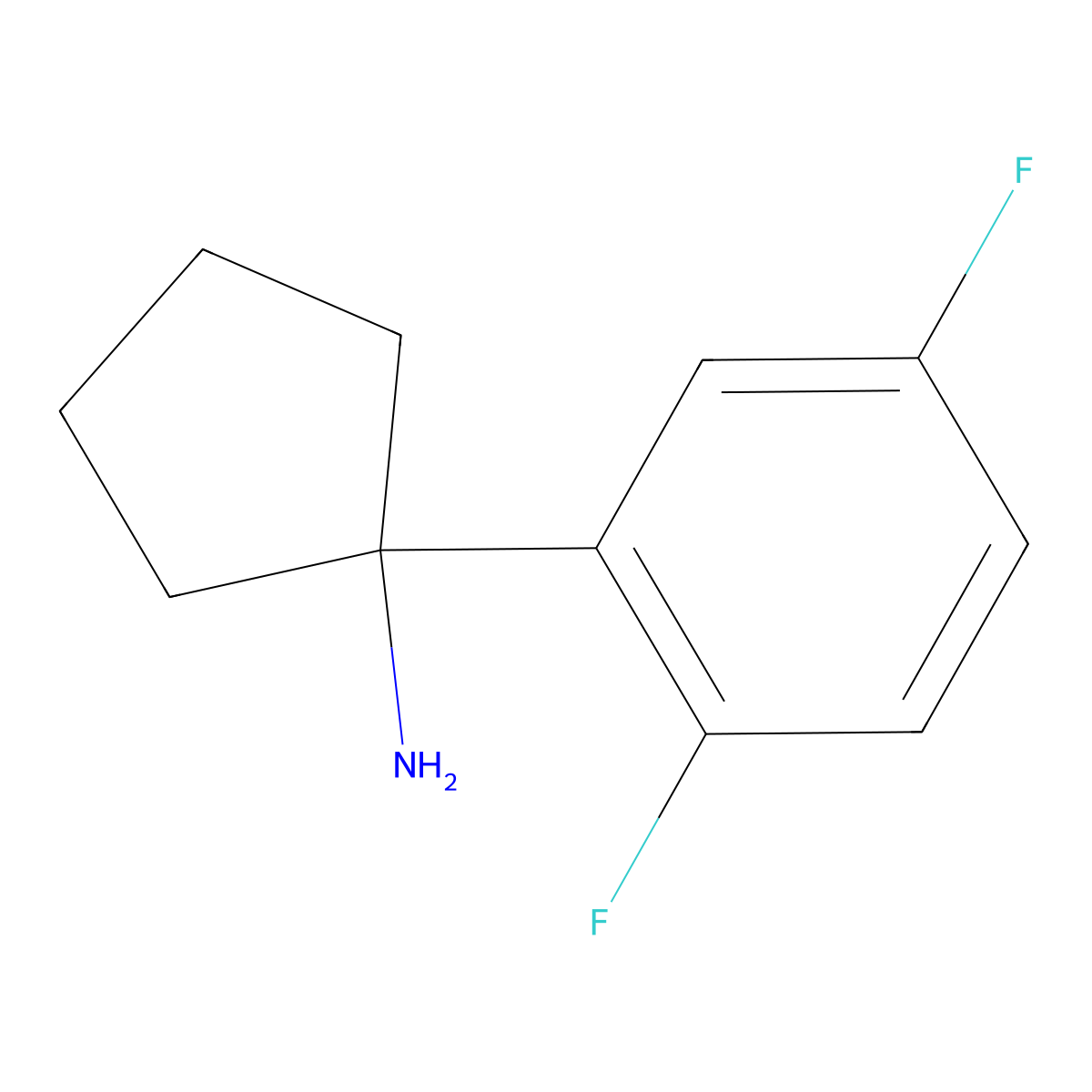 1-(2,5-Difluorophenyl)cyclopentanamine molecular structure, CAS 1176017-00-7