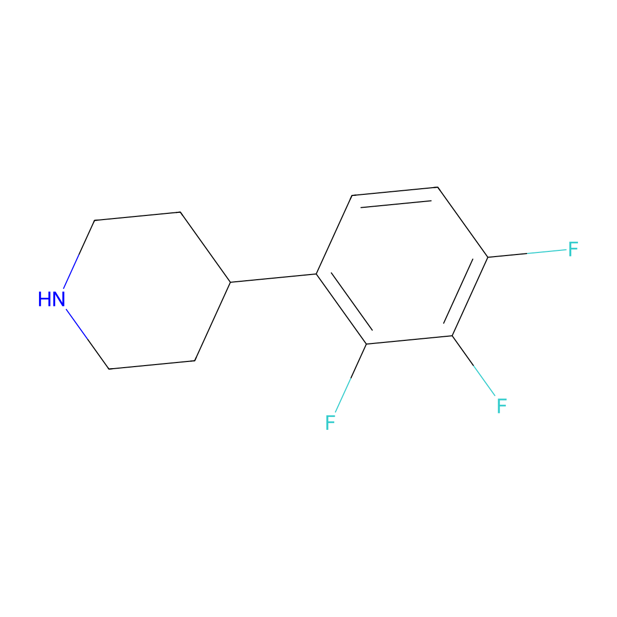 4-(2,3,4-Trifluorophenyl)piperidine molecular structure, CAS 1176017-35-8