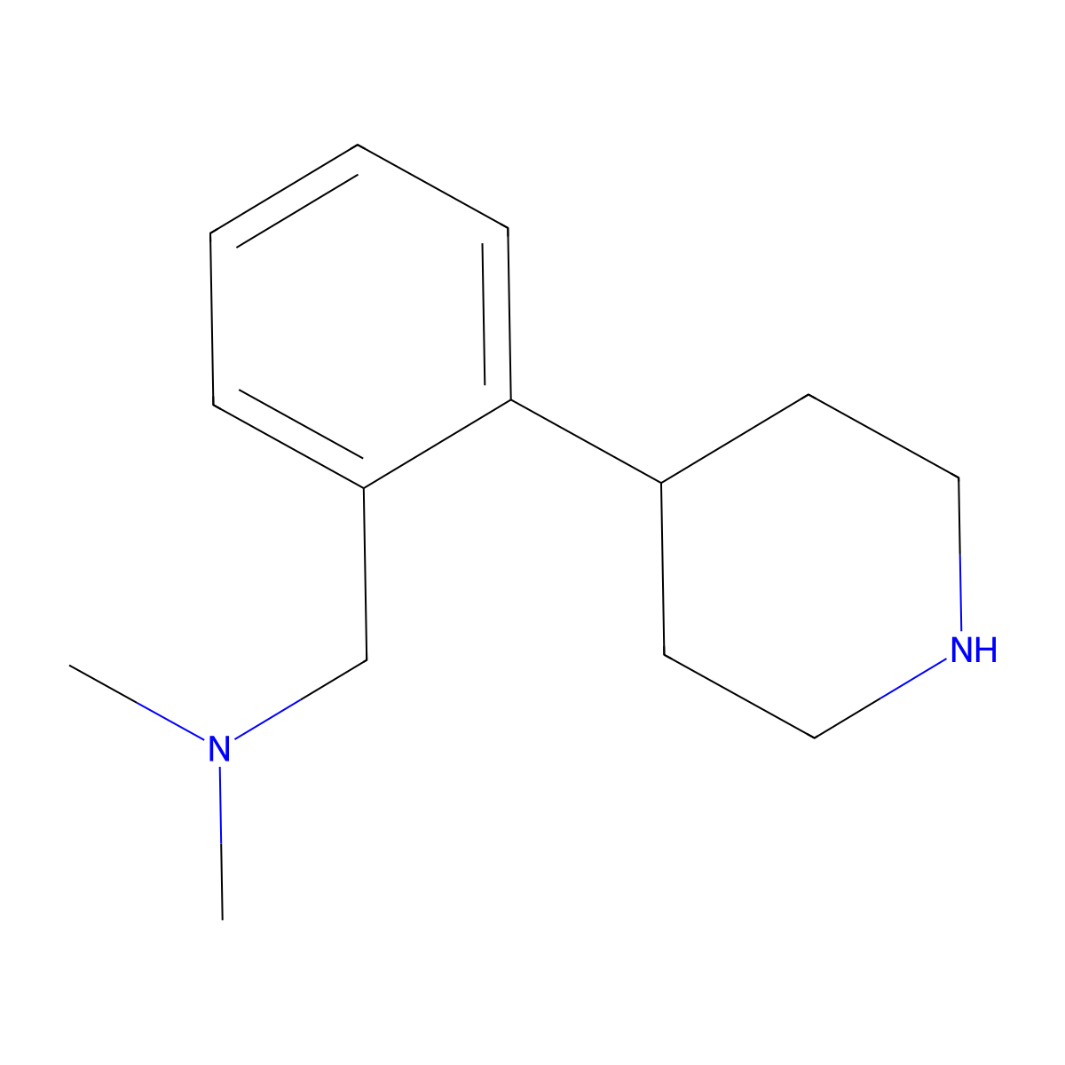 N,N-Dimethyl(2-(piperidin-4-YL)phenyl)methanamine molecular structure, CAS 1176017-36-9