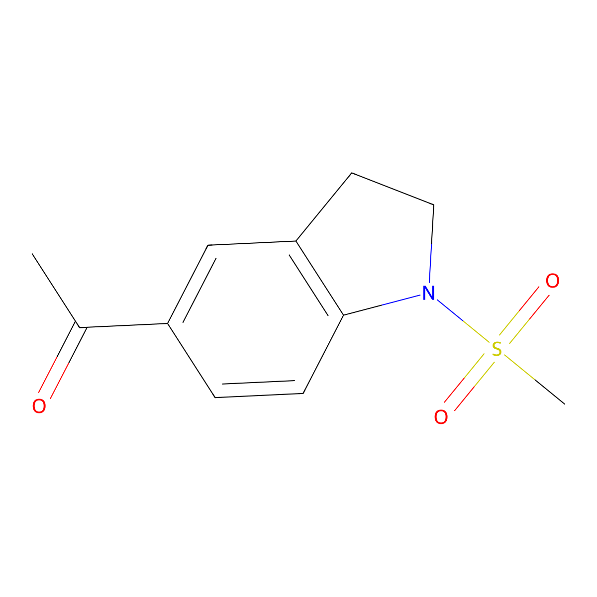 1-(1-(Methylsulfonyl)indolin-5-yl)ethanone molecular structure, CAS 1176017-48-3