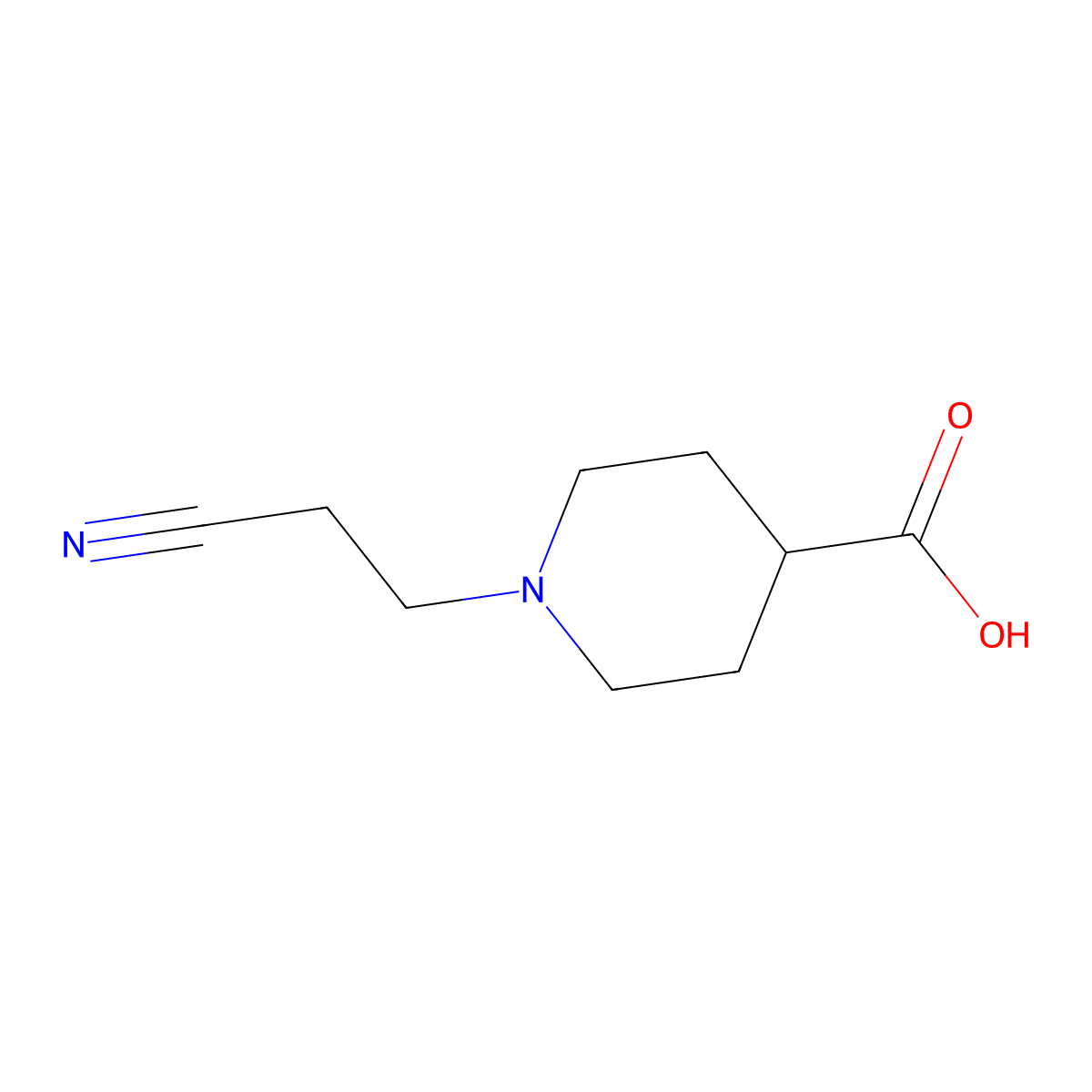 1-(2-Cyanoethyl)piperidine-4-carboxylic acid molecular structure, CAS 1176018-48-6