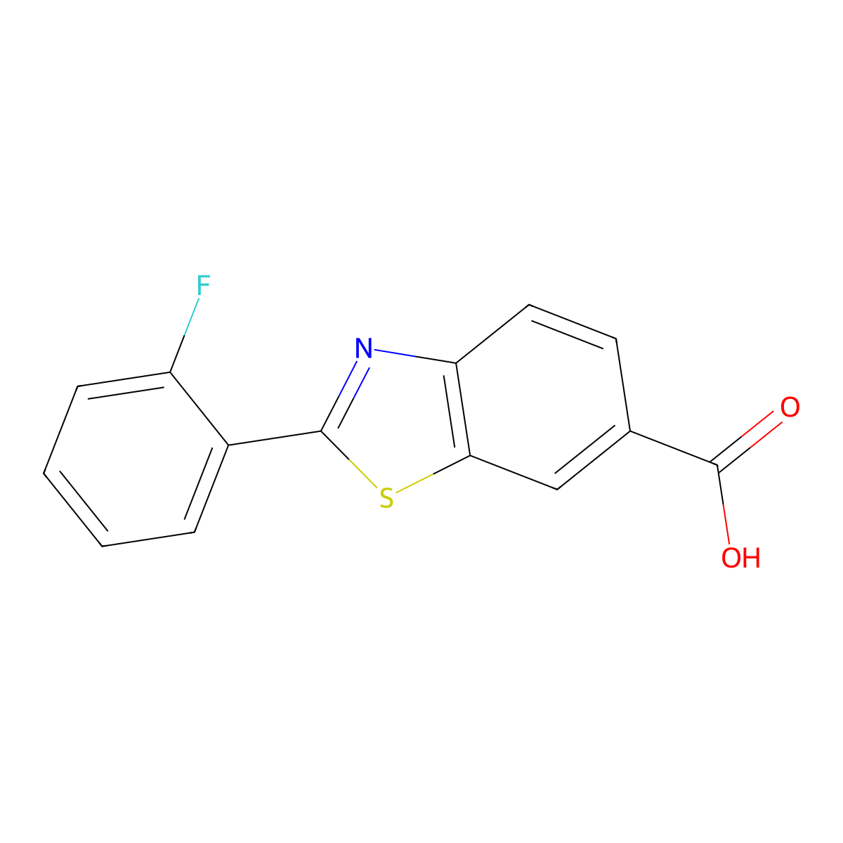 2-(2-Fluorophenyl)-1,3-benzothiazole-6-carboxylic acid molecular structure, CAS 1176024-09-1