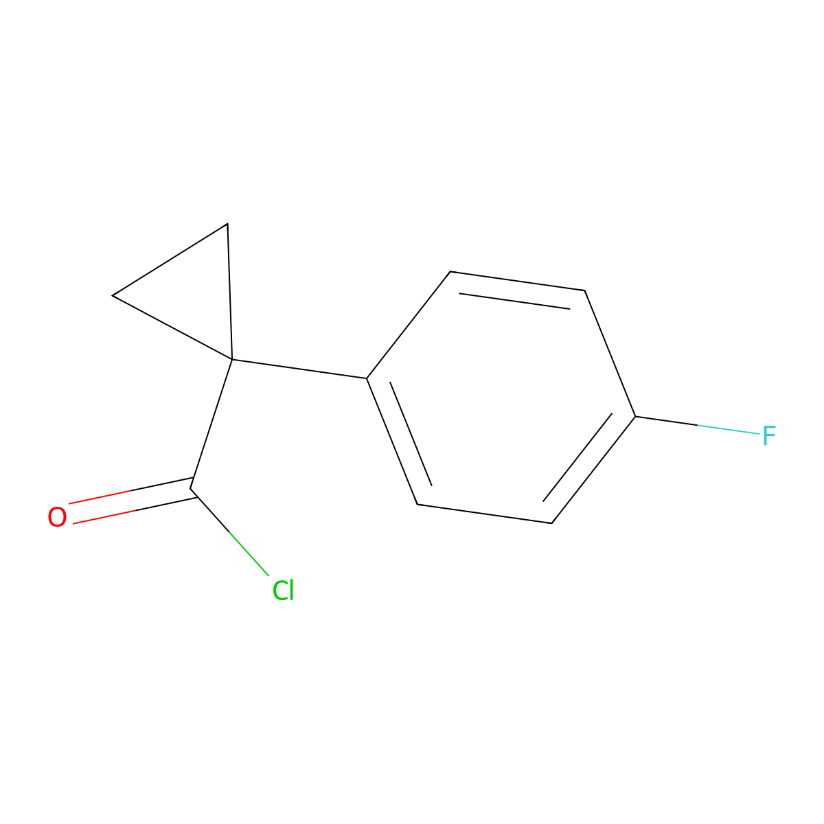 1-(4-Fluorophenyl)cyclopropane-1-carbonyl chloride molecular structure, CAS 1176030-00-4