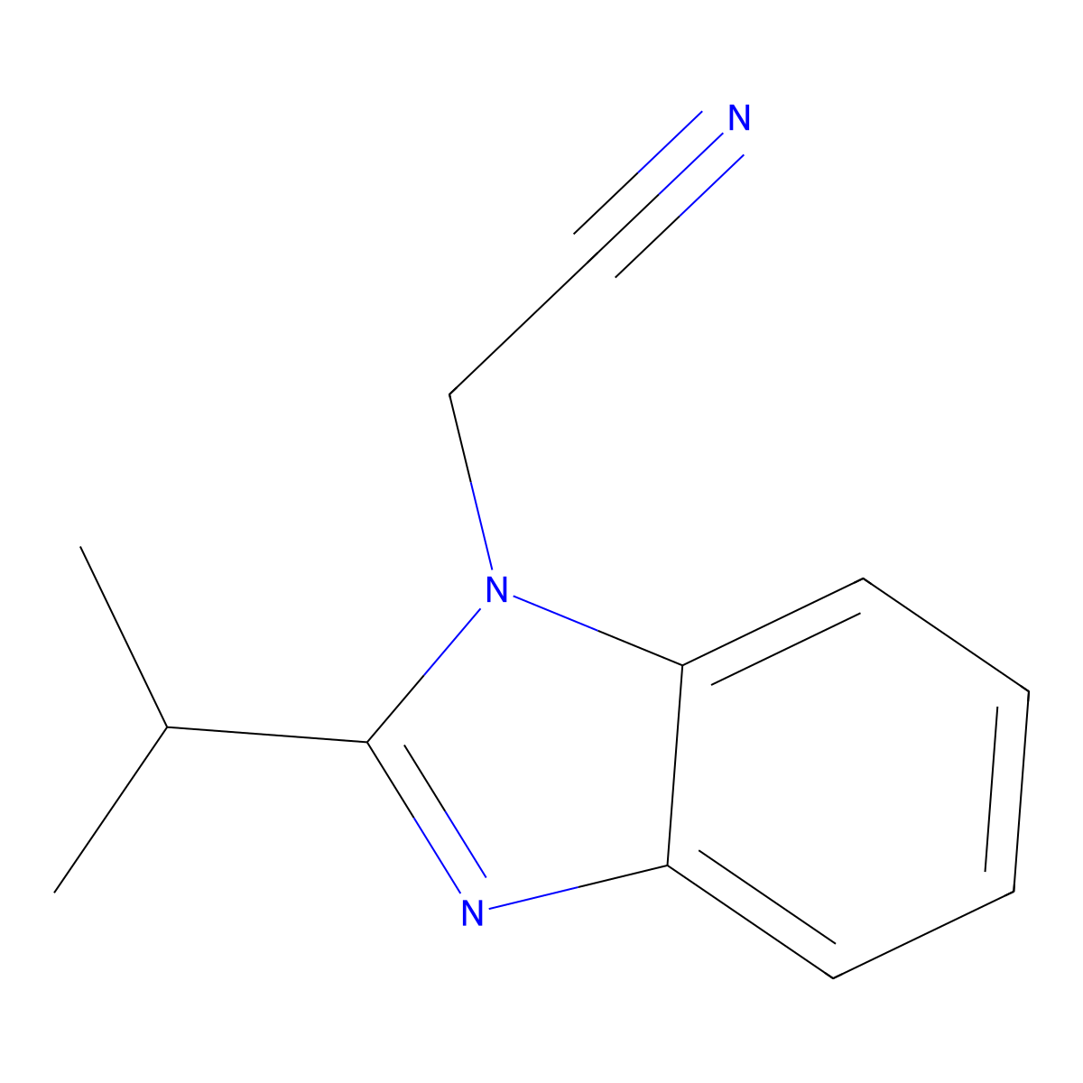 2-[2-(propan-2-yl)-1H-1,3-benzodiazol-1-yl]acetonitrile molecular structure, CAS 1176031-20-1