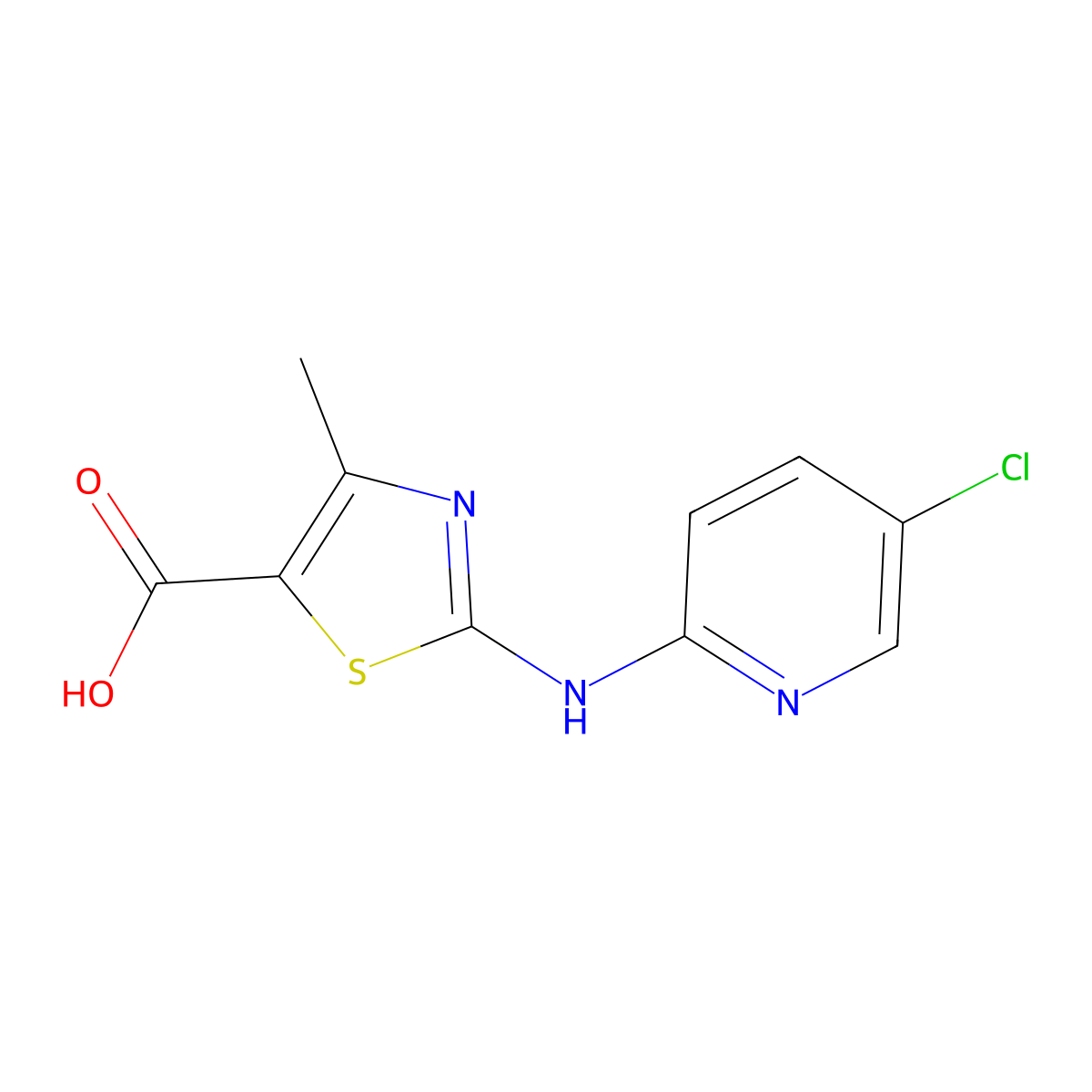 2-((5-Chloropyridin-2-yl)amino)-4-methylthiazole-5-carboxylic acid molecular structure, CAS 1176035-71-4
