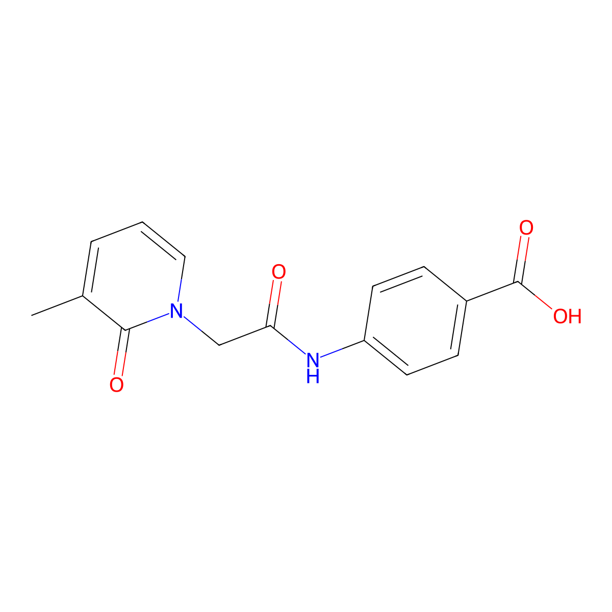 4-(2-(3-Methyl-2-oxopyridin-1(2H)-yl)acetamido)benzoic acid molecular structure, CAS 1176038-01-9