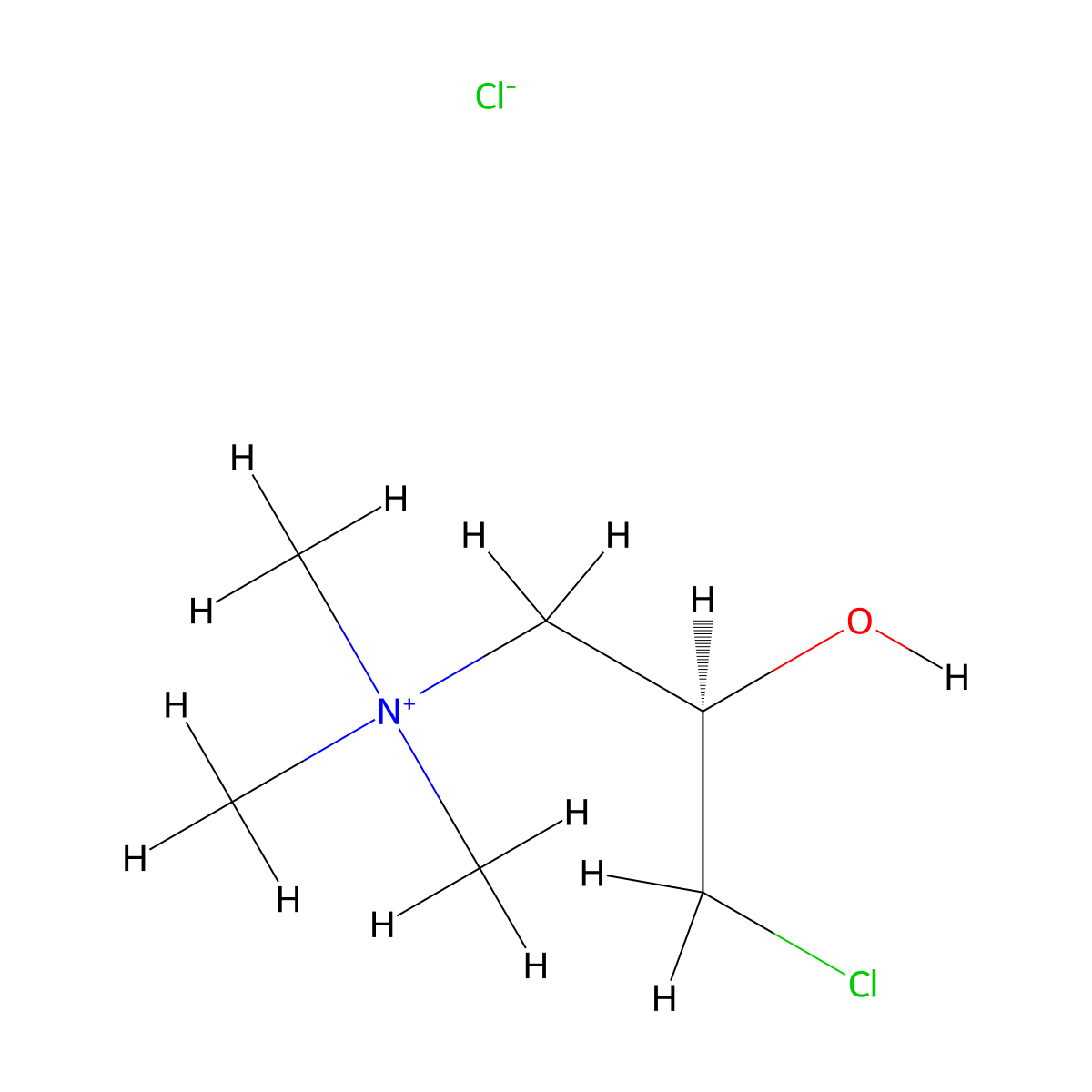 (R)-(+)-(3-Chloro-2-hydroxypropyl)trimethylammonium chloride molecular structure, CAS 117604-42-9