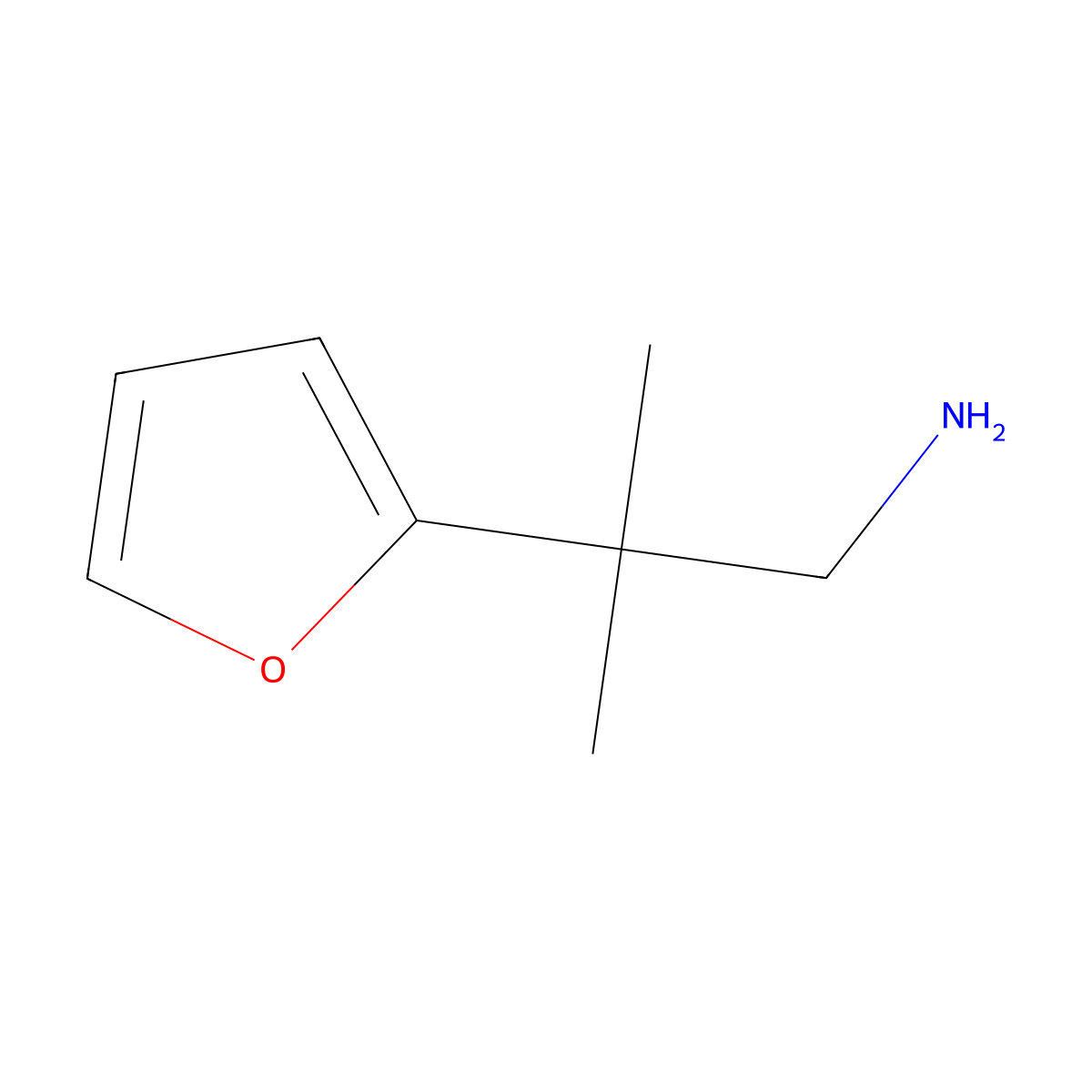 2-(Furan-2-yl)-2-methylpropan-1-amine molecular structure, CAS 1176042-11-7
