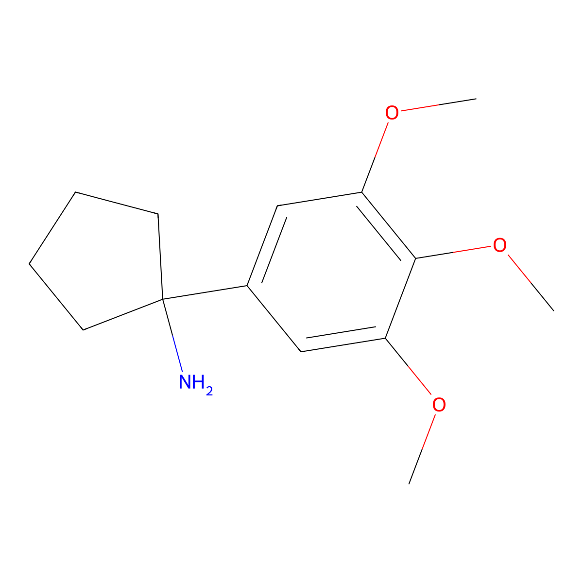 1-(3,4,5-Trimethoxyphenyl)cyclopentanamine molecular structure, CAS 1176042-48-0