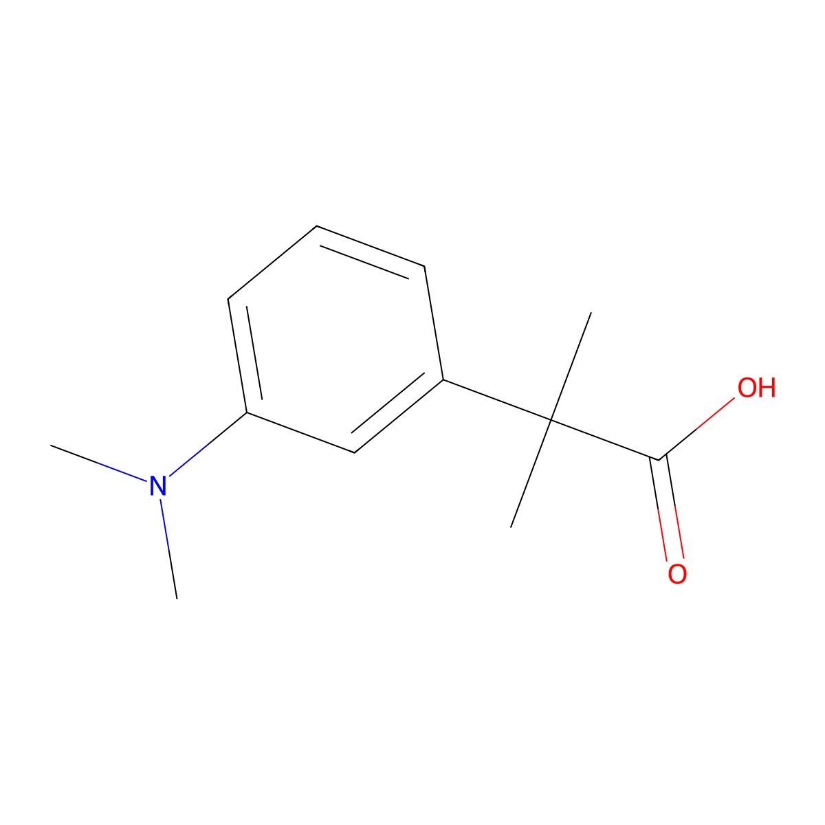 2-(3-(Dimethylamino)phenyl)-2-methylpropanoic acid molecular structure, CAS 1176042-65-1