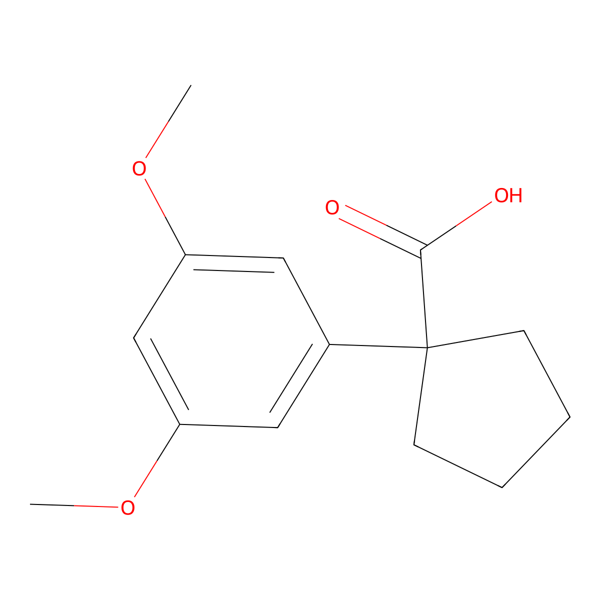 1-(3,5-Dimethoxyphenyl)cyclopentane-1-carboxylic acid molecular structure, CAS 1176042-70-8