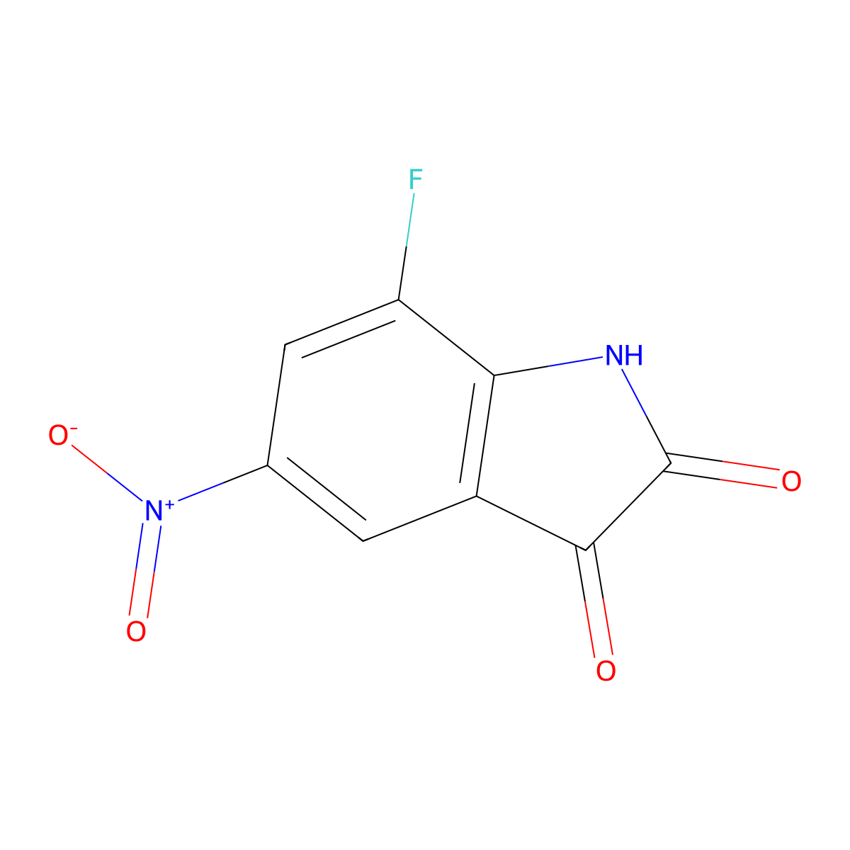 7-fluoro-5-nitro-2,3-dihydro-1H-indole-2,3-dione molecular structure, CAS 1176058-71-1