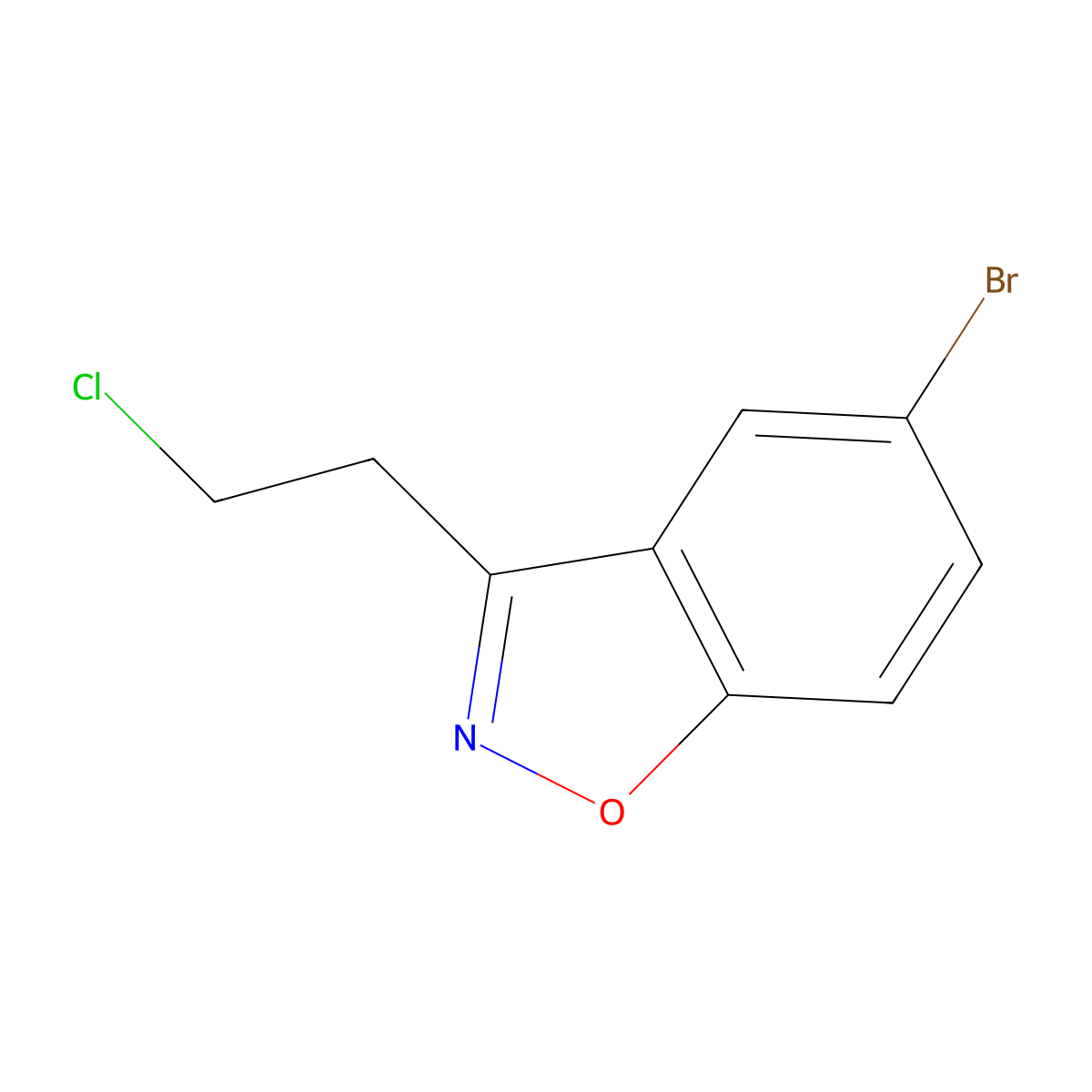 5-Bromo-3-(2-chloroethyl)-1,2-benzoxazole molecular structure, CAS 1176060-59-5