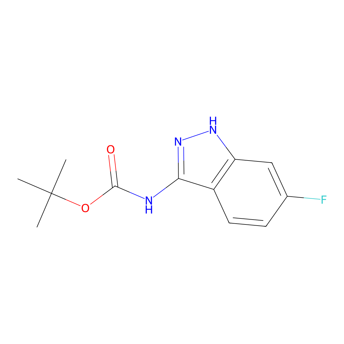 3-(Boc-amino)-6-fluoro-1H-indazole molecular structure, CAS 1176089-41-0