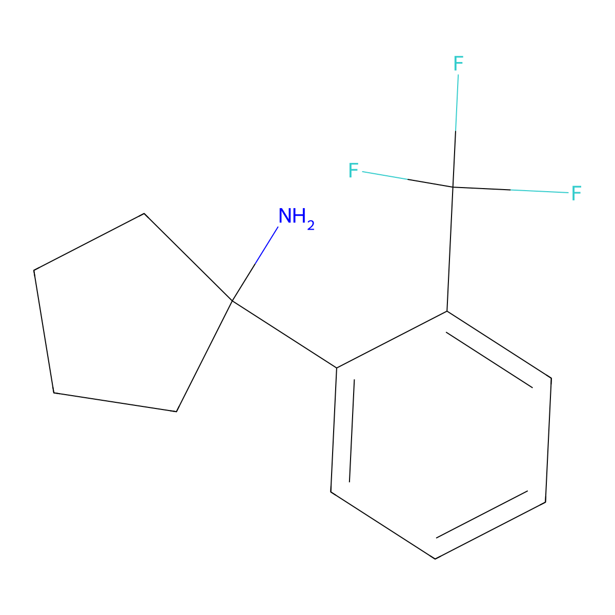 1-[2-(Trifluoromethyl)phenyl]cyclopentanamine molecular structure, CAS 1176103-92-6