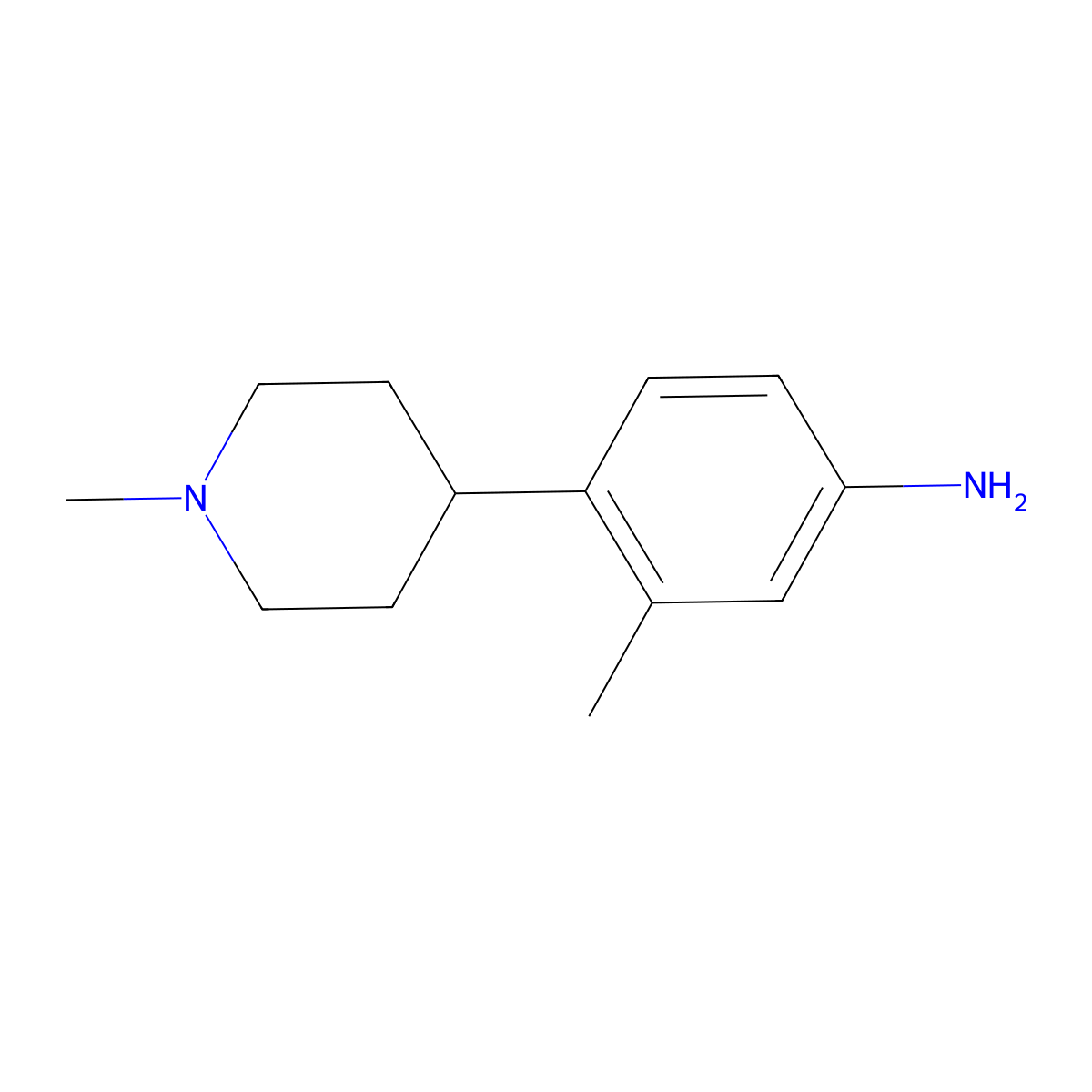 3-Methyl-4-(1-methylpiperidin-4-yl)aniline molecular structure, CAS 1176104-20-3