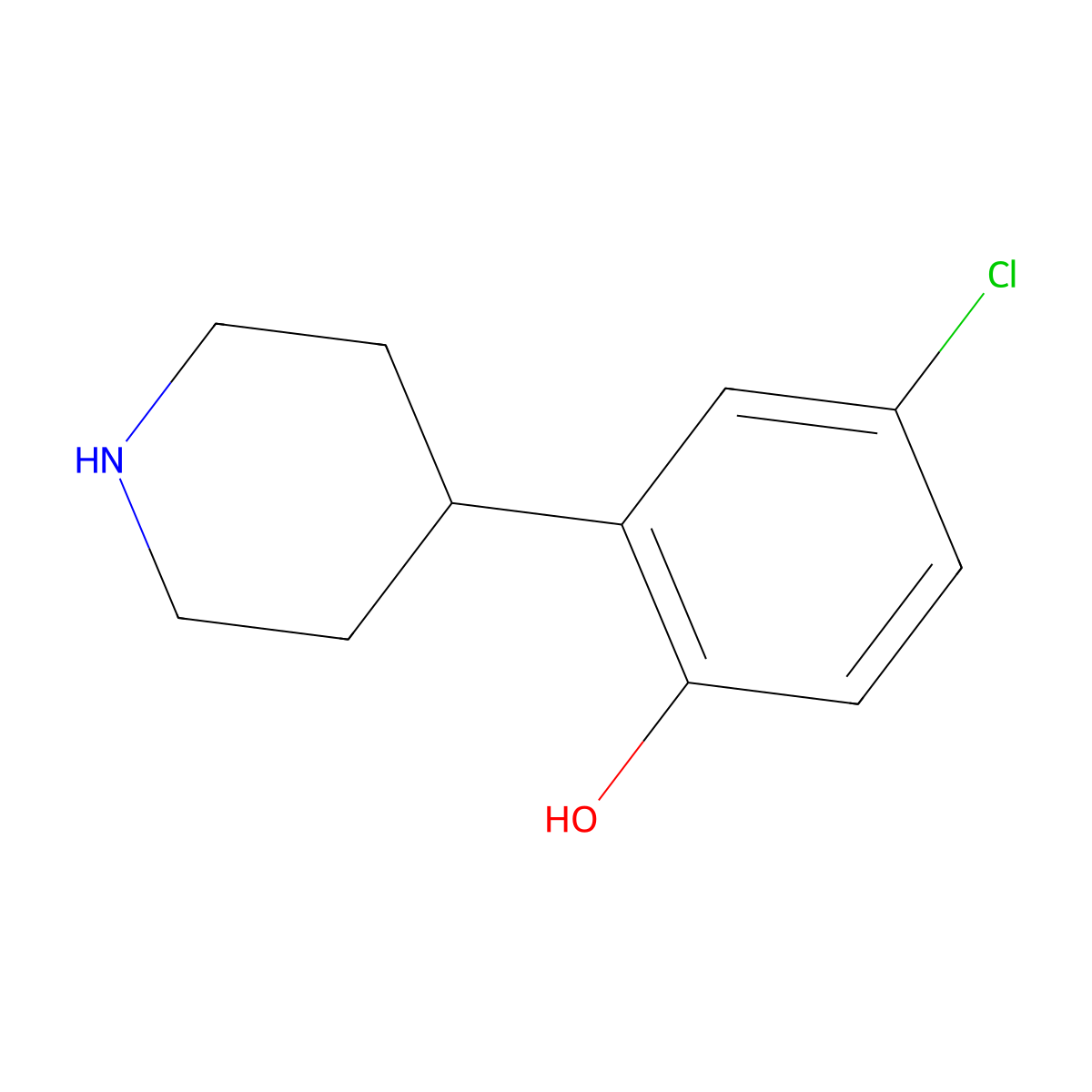 4-Chloro-2-(piperidin-4-YL)phenol molecular structure, CAS 1176104-24-7