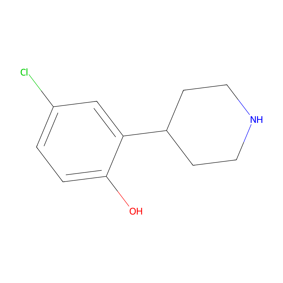 4-Chloro-2-(piperidin-4-YL)phenol molecular structure, CAS 1176104-24-7