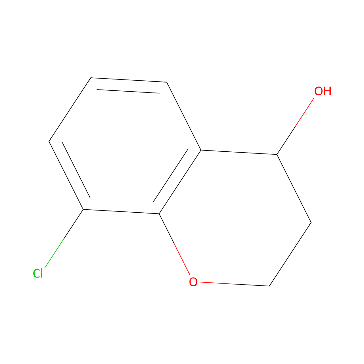 8-chloro-3,4-dihydro-2H-1-benzopyran-4-ol molecular structure, CAS 1176104-70-3