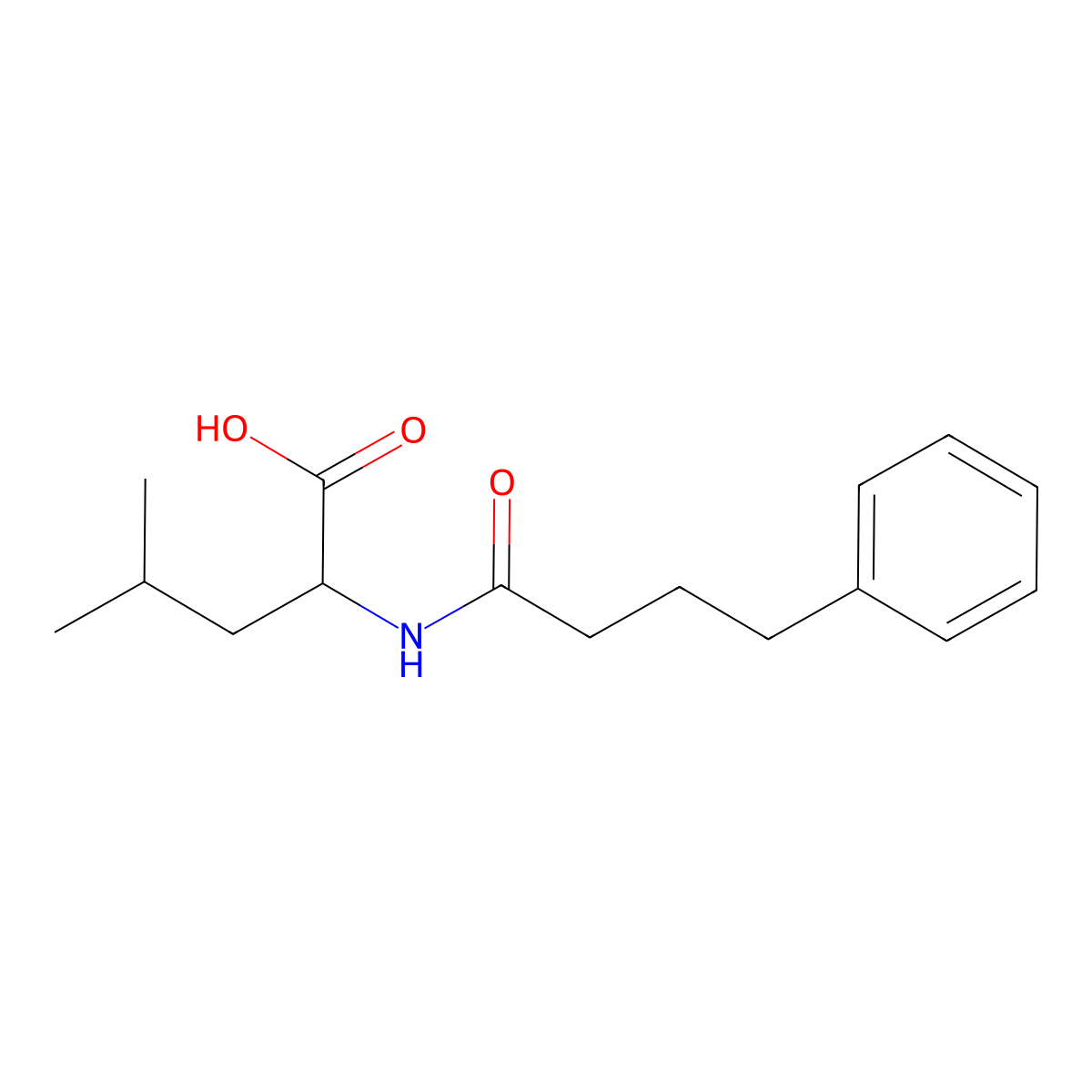 L-Leucine, N-(1-oxo-4-phenylbutyl)- molecular structure, CAS 117611-45-7