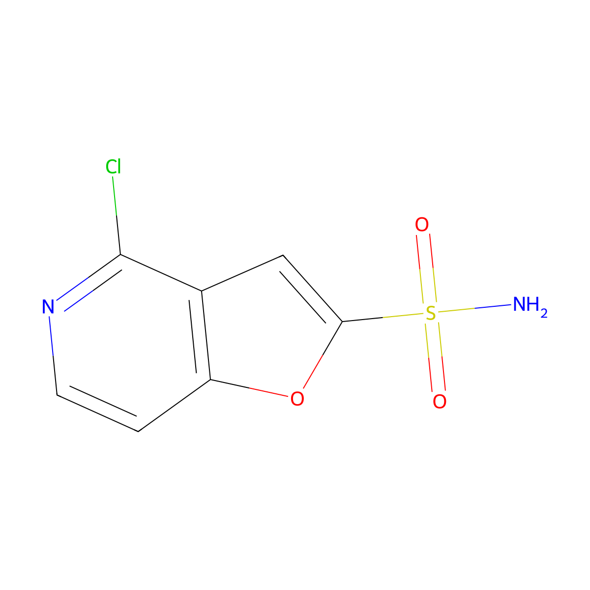 4-Chlorofuro[3,2-c]pyridine-2-sulfonamide molecular structure, CAS 117612-43-8