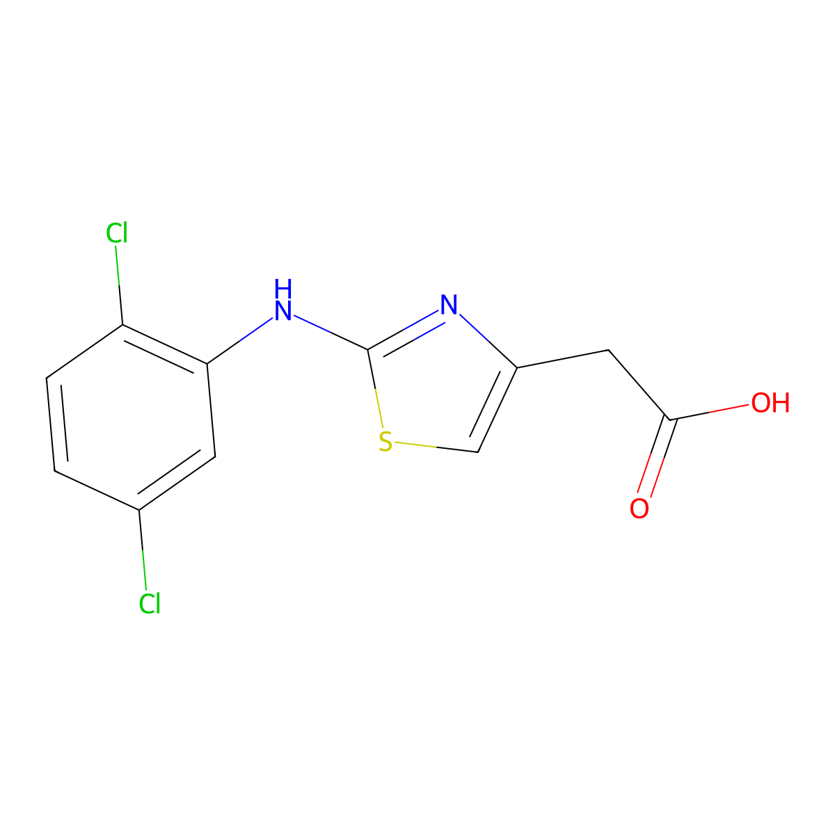 2-(4-(2,5-Dichlorophenylamino)-3,5-thiazolyl)acetic acid molecular structure, CAS 1176120-71-0
