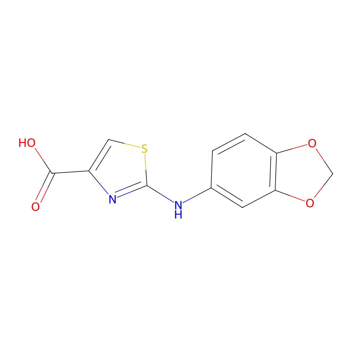 2-(1,3-Benzodioxol-5-ylamino)-1,3-thiazole-4-carboxylic acid molecular structure, CAS 1176121-35-9