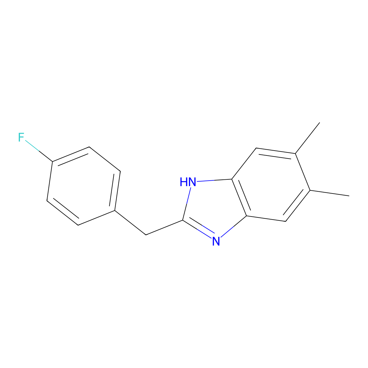 2-(4-Fluorobenzyl)-5,6-dimethyl-1H-benzimidazole molecular structure, CAS 1176128-02-1