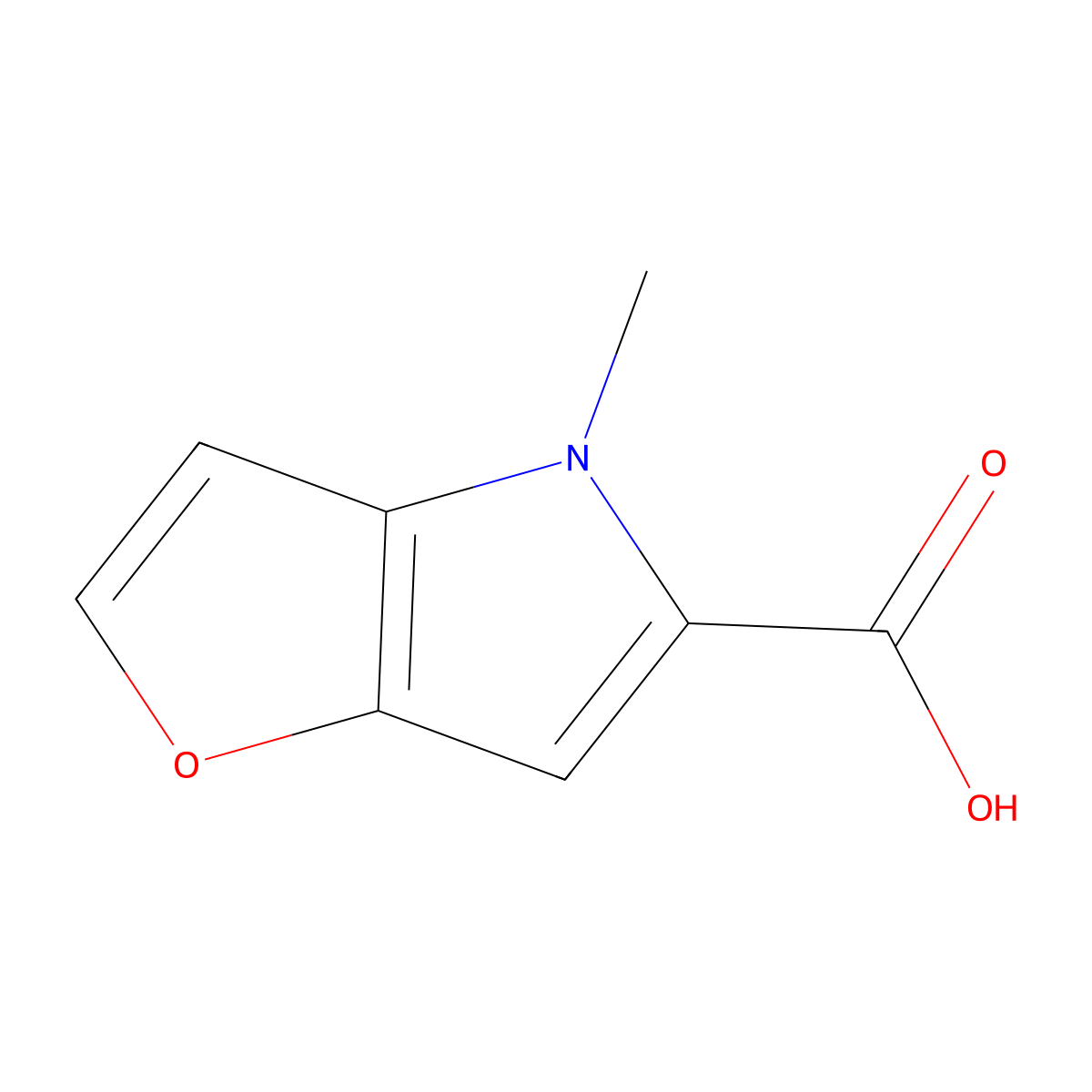 4-methyl-4H-furo[3,2-b]pyrrole-5-carboxylic acid molecular structure, CAS 117613-30-6