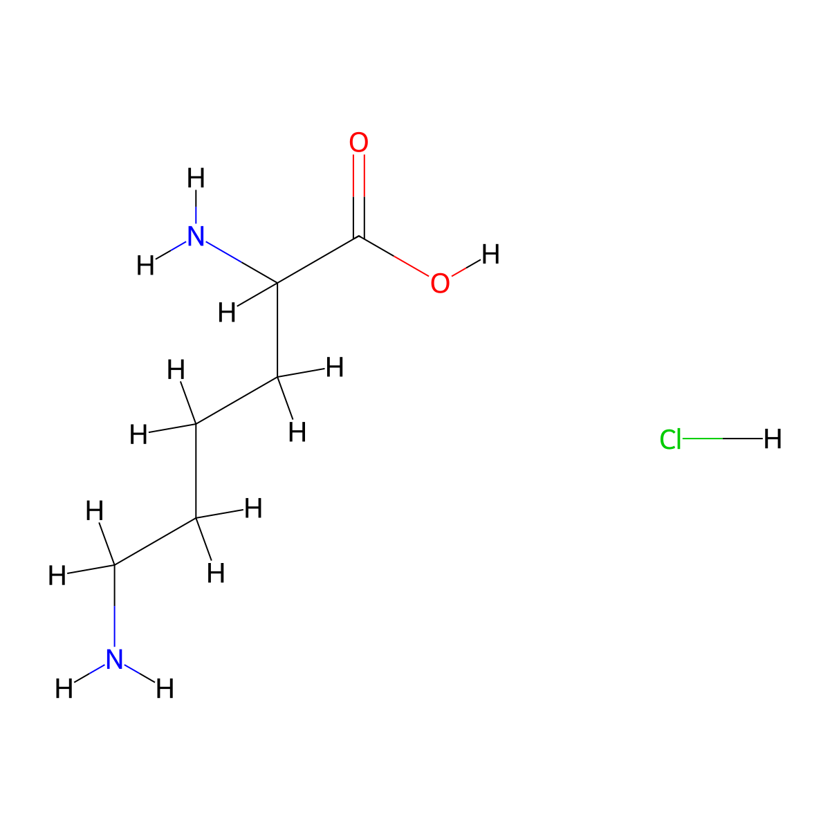 Lysine hydrochloride, DL- molecular structure, CAS 117614-94-5