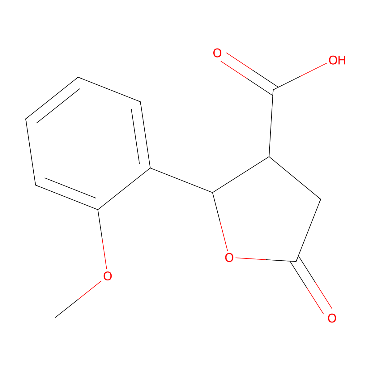 2-(2-Methoxyphenyl)-5-oxotetrahydrofuran-3-carboxylic acid molecular structure, CAS 117621-06-4