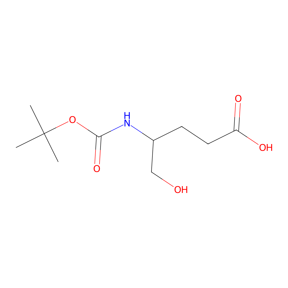 (4R)-4-{[(tert-butoxy)carbonyl]amino}-5-hydroxypentanoic acid molecular structure, CAS 1176225-33-4