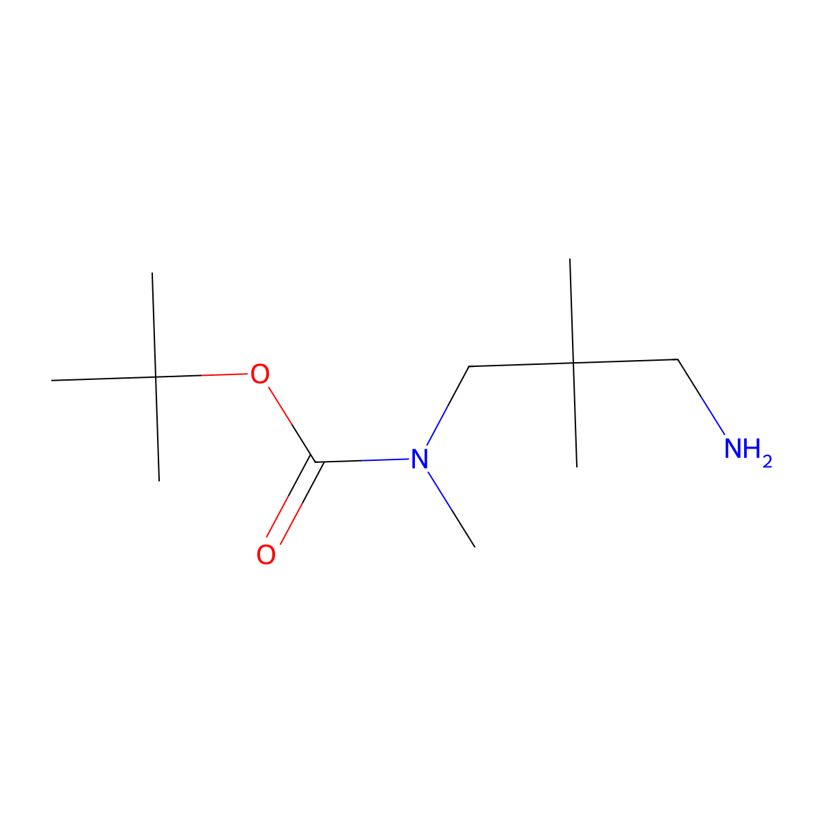 Tert-butyl N-(3-amino-2,2-dimethylpropyl)-N-methylcarbamate molecular structure, CAS 1176225-54-9