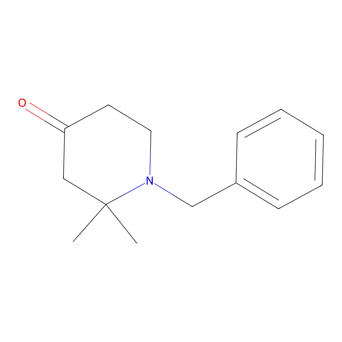 1-Benzyl-2,2-dimethylpiperidin-4-one molecular structure, CAS 117623-46-8