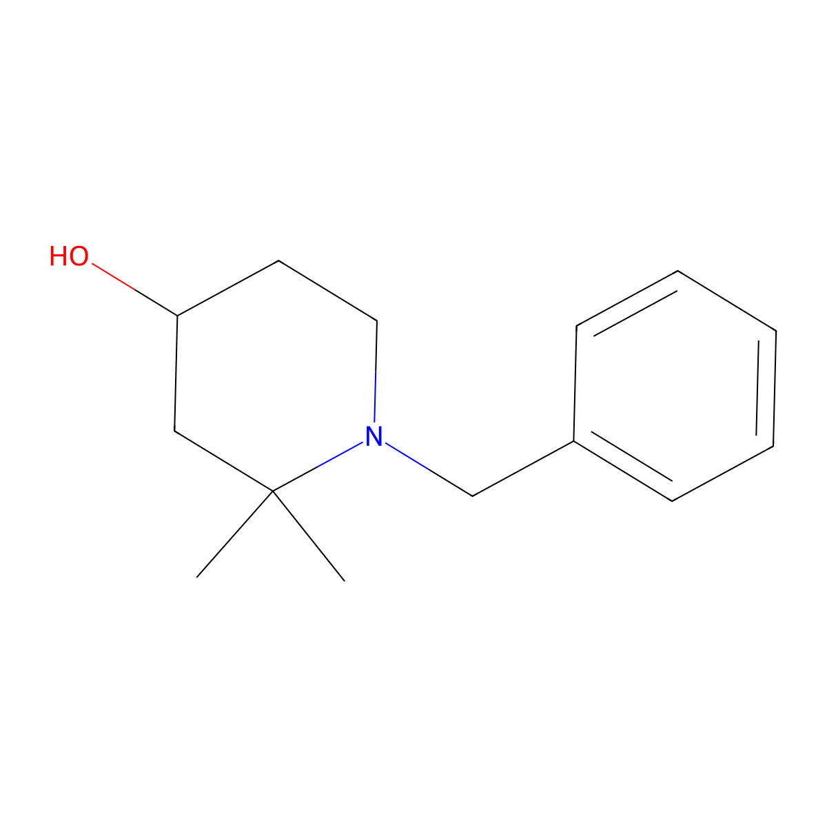 1-Benzyl-2,2-dimethylpiperidin-4-ol molecular structure, CAS 117623-47-9