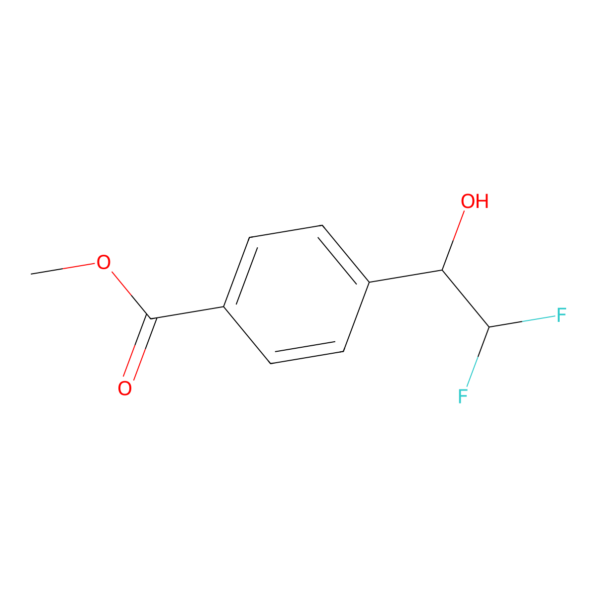 Methyl 4-(2,2-difluoro-1-hydroxyethyl)benzoate molecular structure, CAS 1176283-75-2