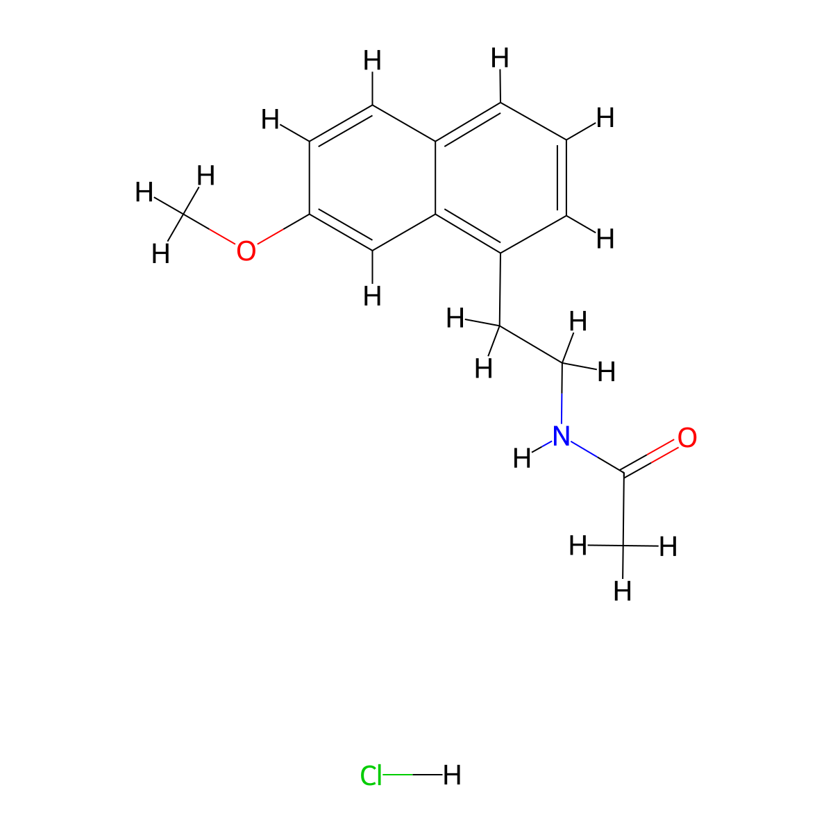 Agomelatine hydrochloride molecular structure, CAS 1176316-99-6