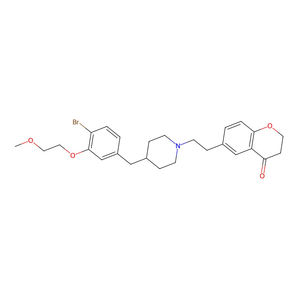 6-(2-(4-(3-(2-Methoxyethoxy)-4-bromobenzyl)piperidino)ethyl)-2H-1-benzopyran-4(3H)-one molecular structure, CAS 1176326-76-3