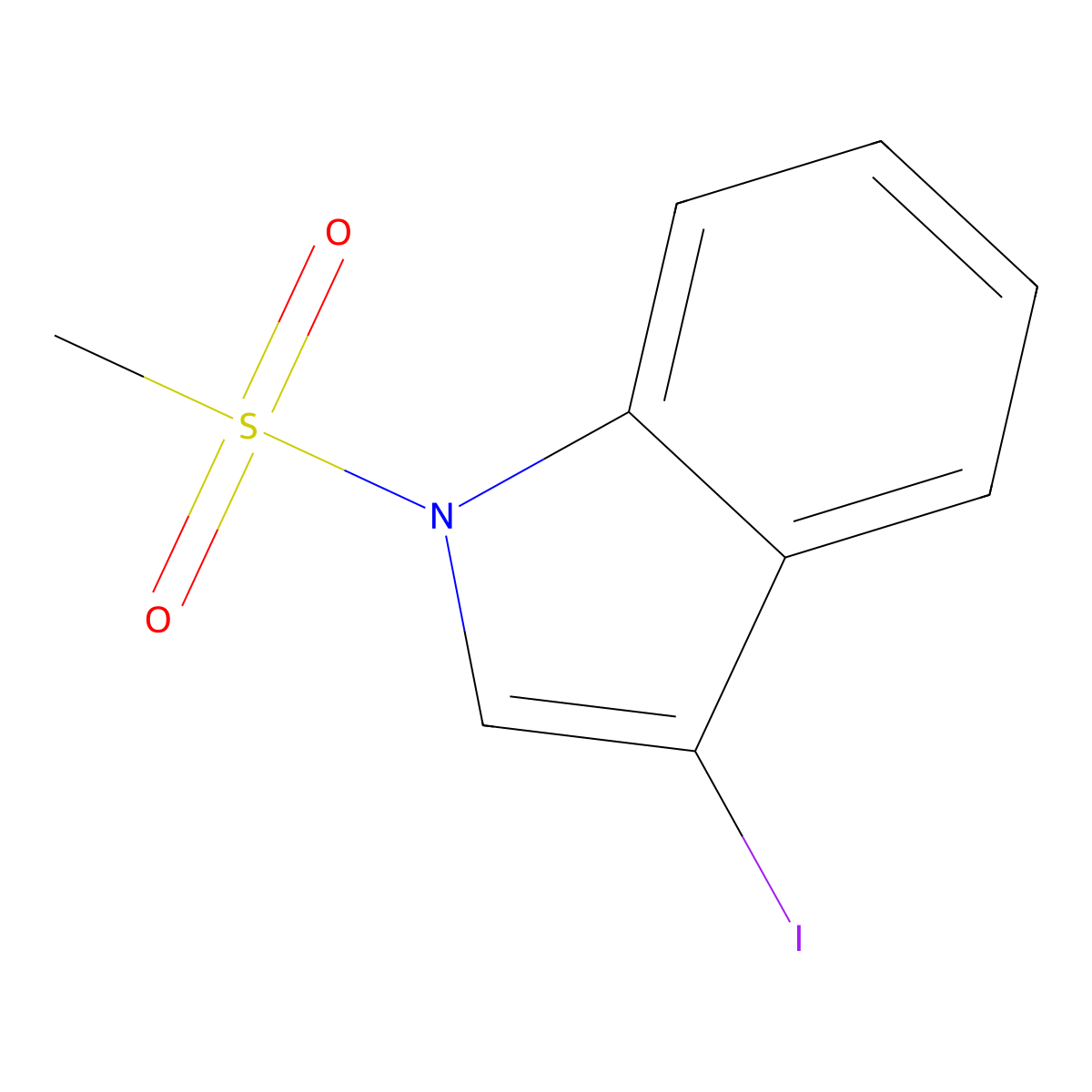 3-iodo-1-(methylsulfonyl)-1H-indole molecular structure, CAS 117637-81-7