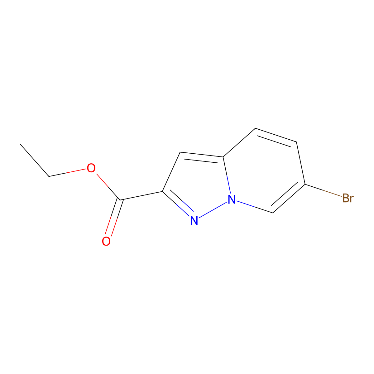 Ethyl 6-bromopyrazolo[1,5-a]pyridine-2-carboxylate molecular structure, CAS 1176413-18-5