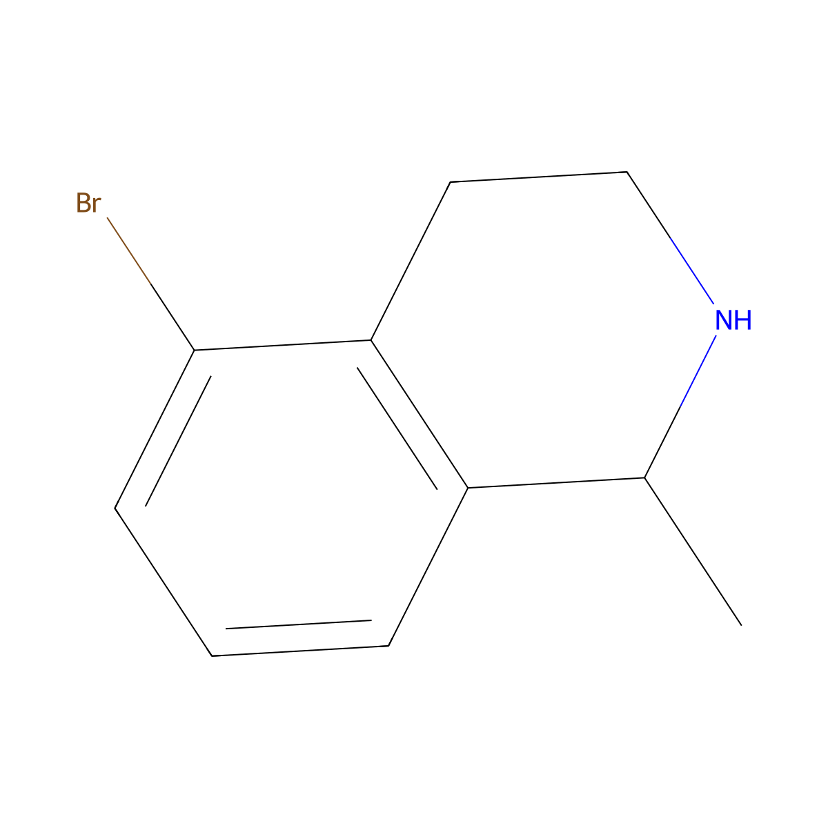 5-Bromo-1,2,3,4-tetrahydro-1-methylisoquinoline molecular structure, CAS 1176414-91-7